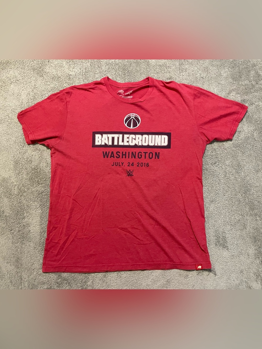 WWE Battleground Washington DC 2016 Graphic T Shirt Mens XL Red Wizards Sportiqe